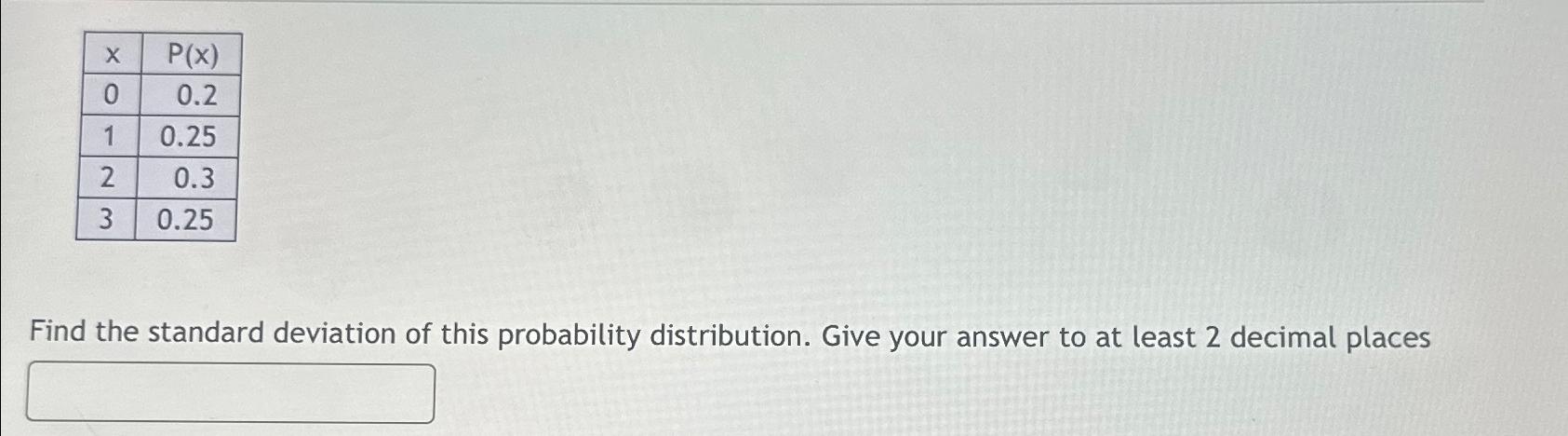 Solved \table[[x,P(x) | Chegg.com