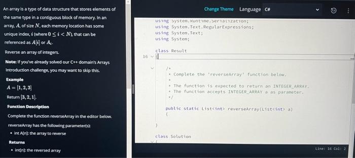 Solved An array is a type of data structure that stores | Chegg.com