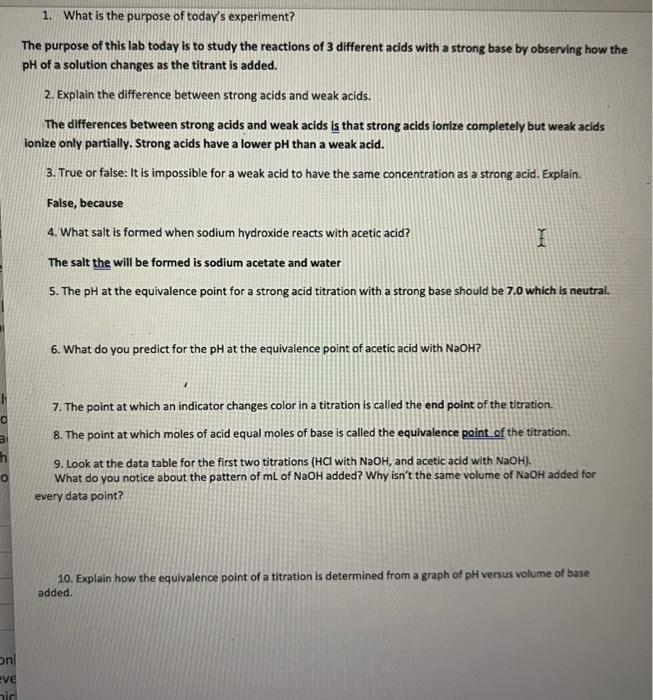 Chemistry 112 AcidBase Titrations Potentiometric