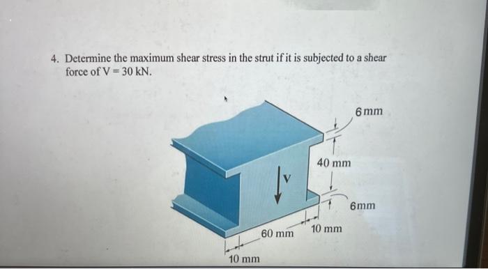 Solved 4. Determine the maximum shear stress in the strut if | Chegg.com