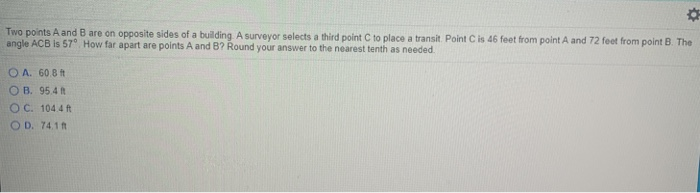 Solved Two points A and B are on opposite sides of a | Chegg.com