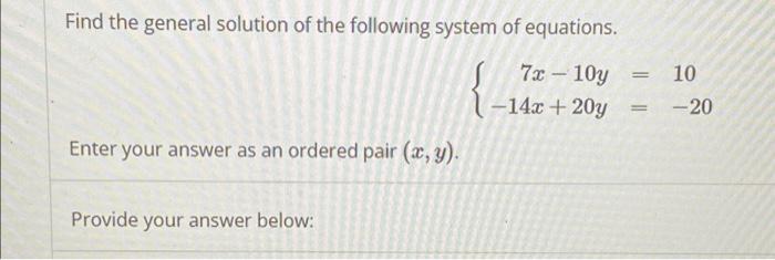 Solved Find The General Solution Of The Following System Of | Chegg.com