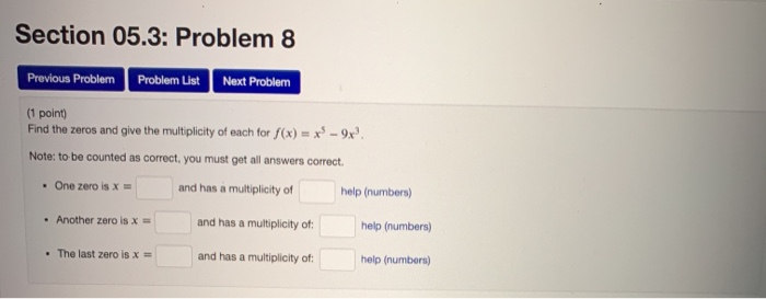 Solved Section 05.3: Problem 15 Previous Problem Problem | Chegg.com