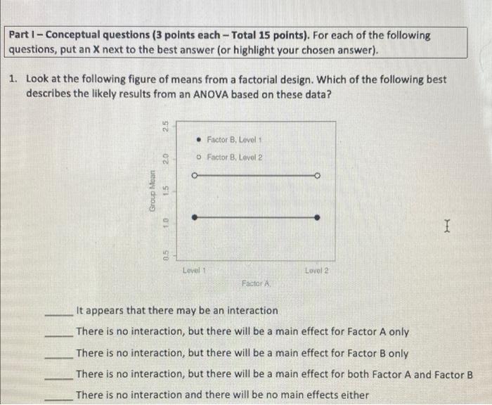 Solved Part 1 - Conceptual questions (3 points each - Total | Chegg.com