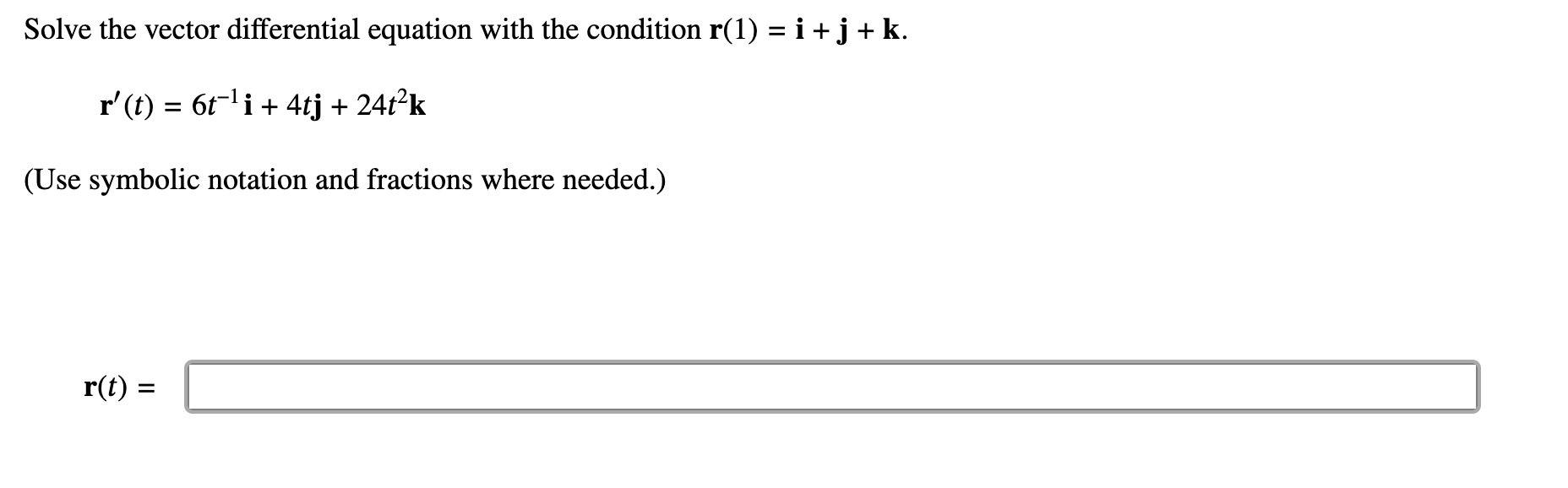 Solve the vector differential equation with the | Chegg.com
