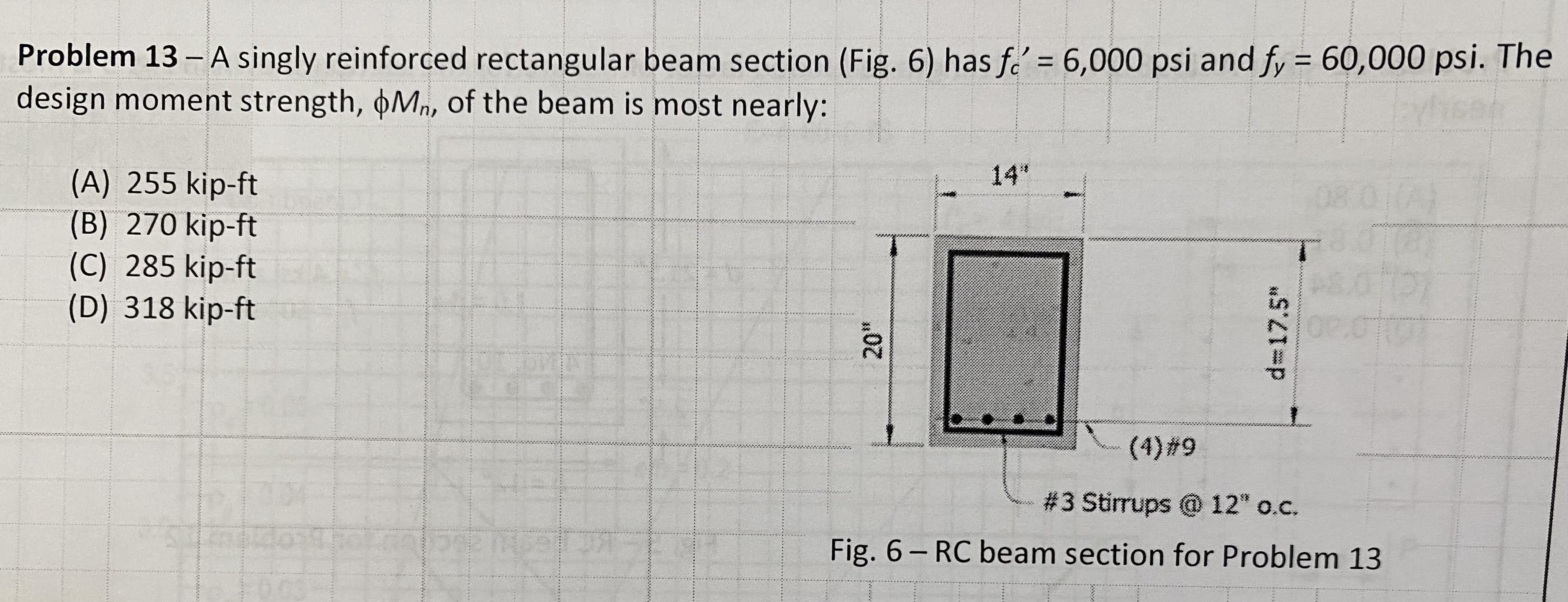 Solved Problem 13 - ﻿A singly reinforced rectangular beam | Chegg.com