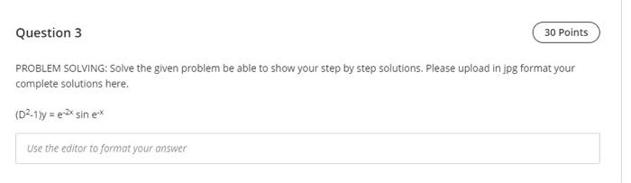 Solved Question 3 30 Points PROBLEM SOLVING: Solve the given | Chegg.com