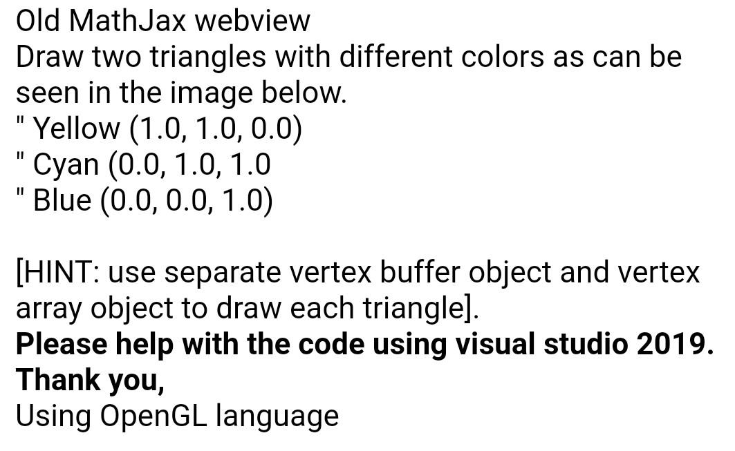 Solved Old MathJax webview Draw two triangles with different | Chegg.com