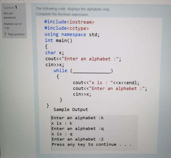 Solved Question 1 Not yet answered Marked out of 1.00 Flag | Chegg.com