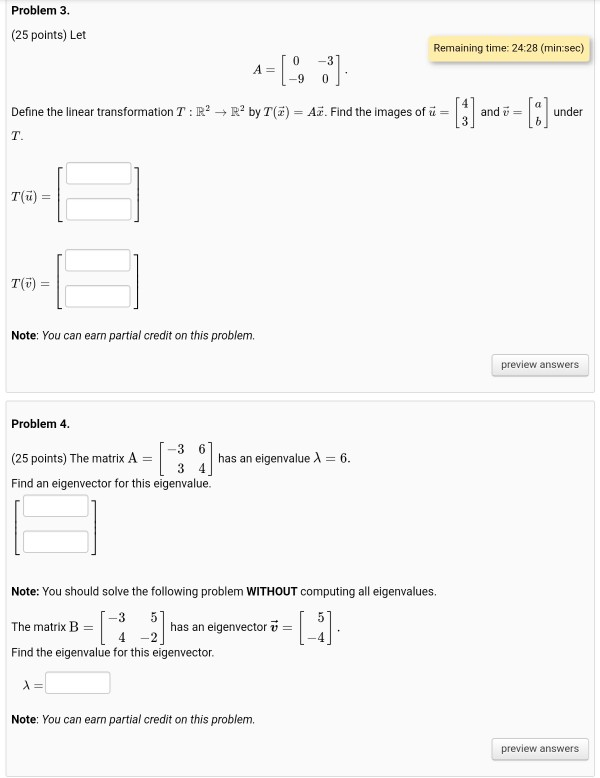 Solved Problem 3. (25 points) Let Remaining time: 24:28 | Chegg.com