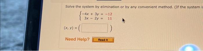 Solved Solve the system by elimination or by any convenient | Chegg.com