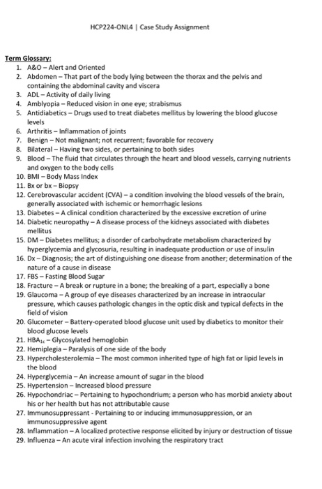 medical terminology assignment 1.1