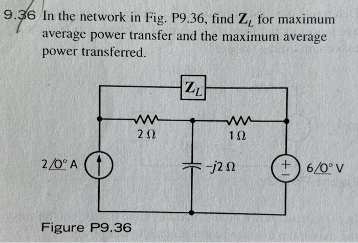 Solved 9.36 In The Network In Fig. P9.36, Find Z, For | Chegg.com