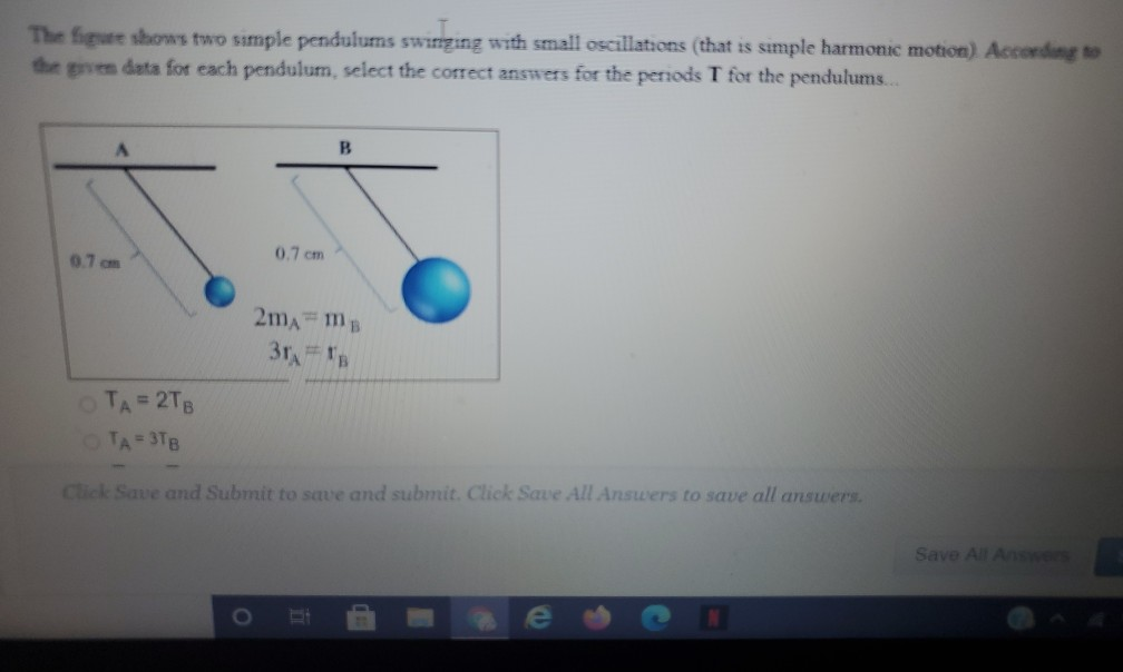 Solved The Figure Shows Two Simple Pendulums Swinging With | Chegg.com