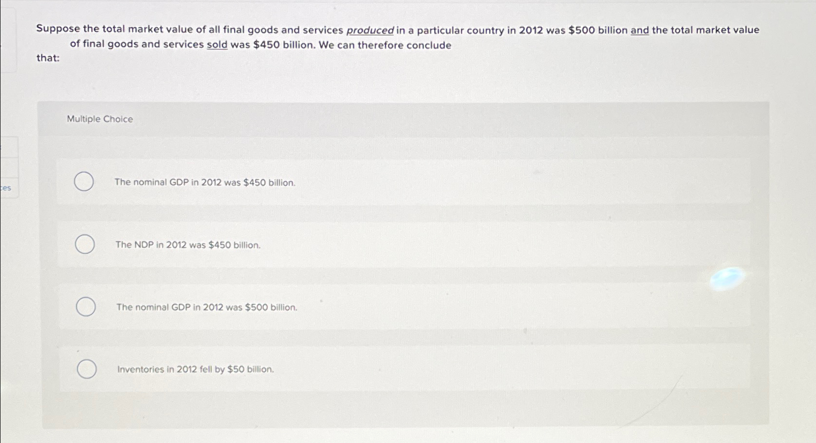 Solved Suppose the total market value of all final goods and | Chegg.com