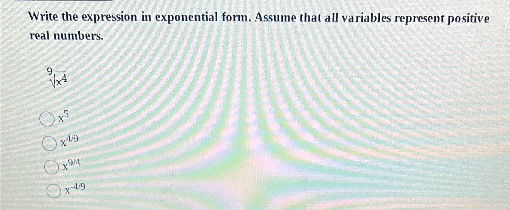 Solved Write the expression in exponential form. Assume that | Chegg.com