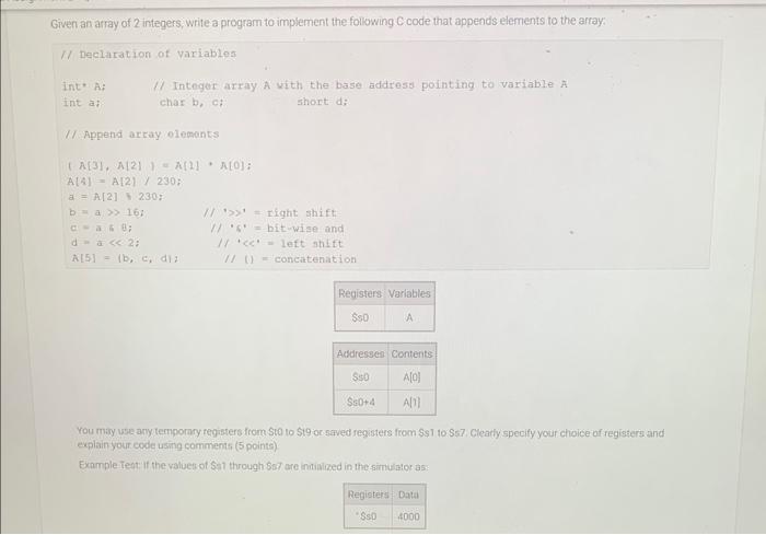 Solved Giveri an array of 2 integers, write a program to | Chegg.com