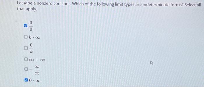 Solved Let k be a nonzero constant. Which of the following | Chegg.com