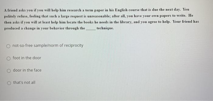 Solved A friend asks you if you will help him research a | Chegg.com