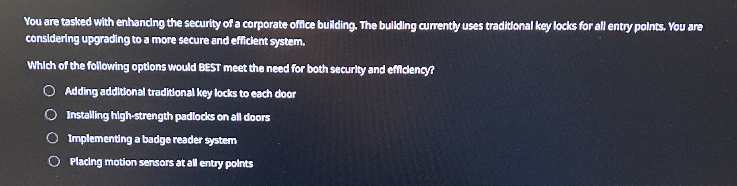 Solved You are tasked with enhancing the security of a | Chegg.com