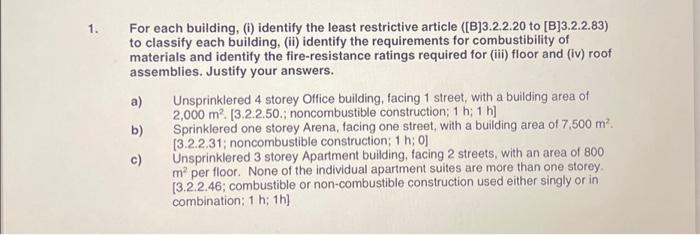 Solved 1. For each building, (i) identify the least | Chegg.com