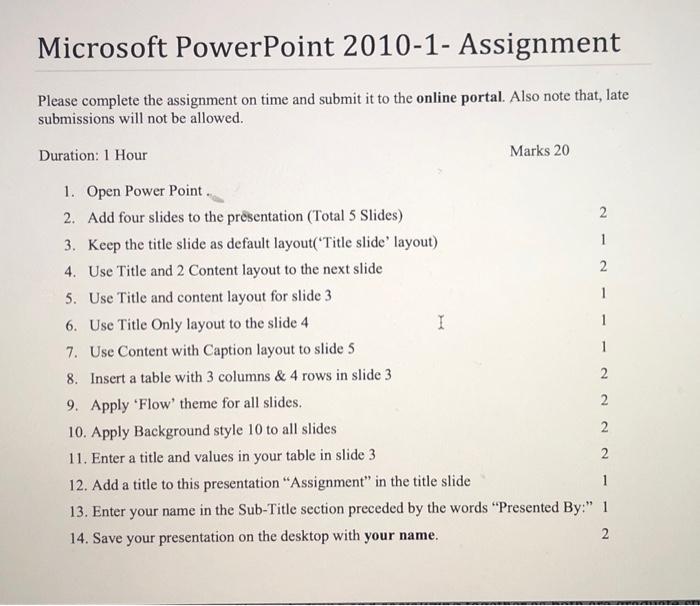 microsoft powerpoint assignment pdf