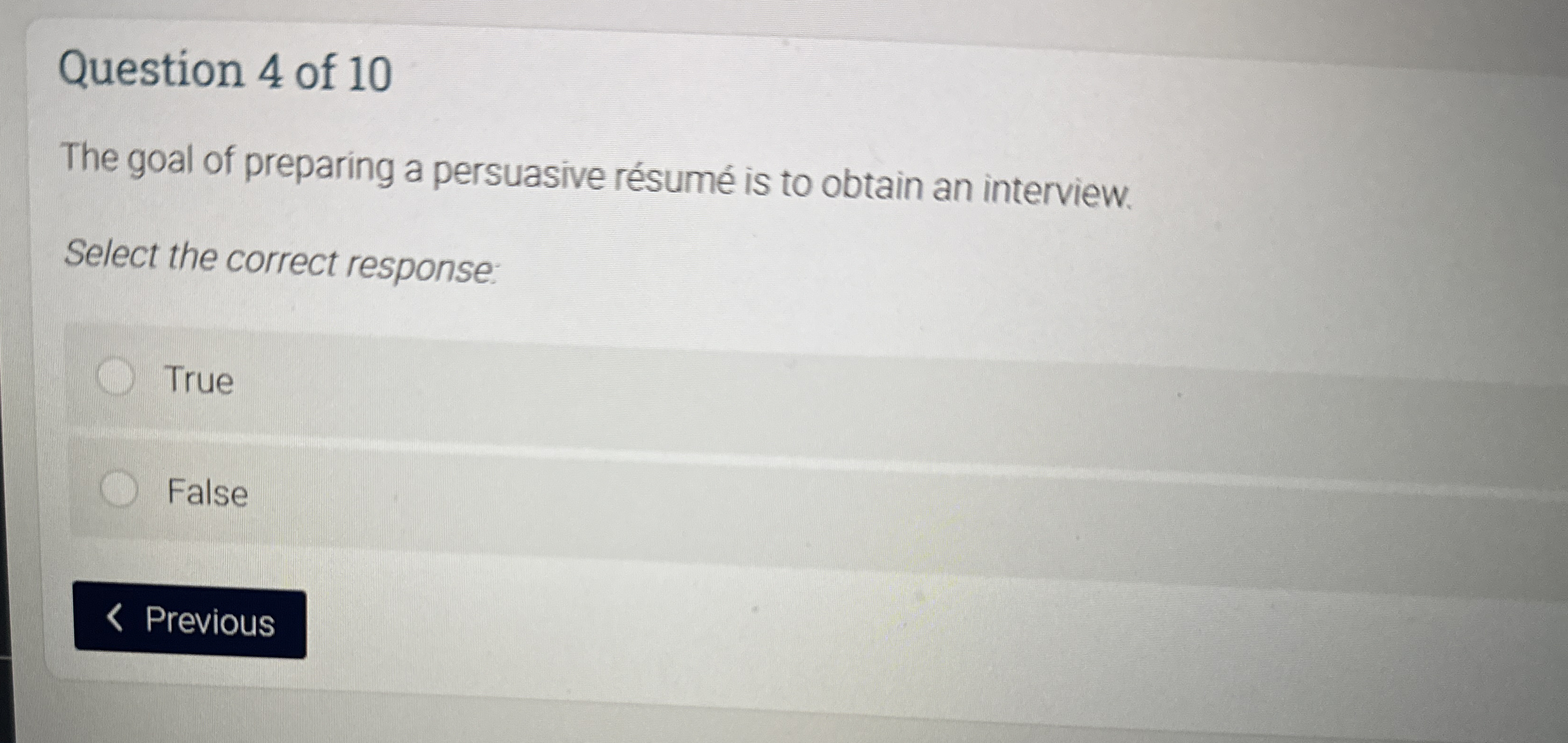 Solved Question 4 ﻿of 10The goal of preparing a persuasive