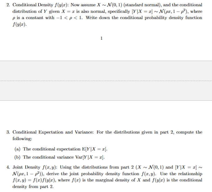 Conditional Expectation And Variance For The Chegg