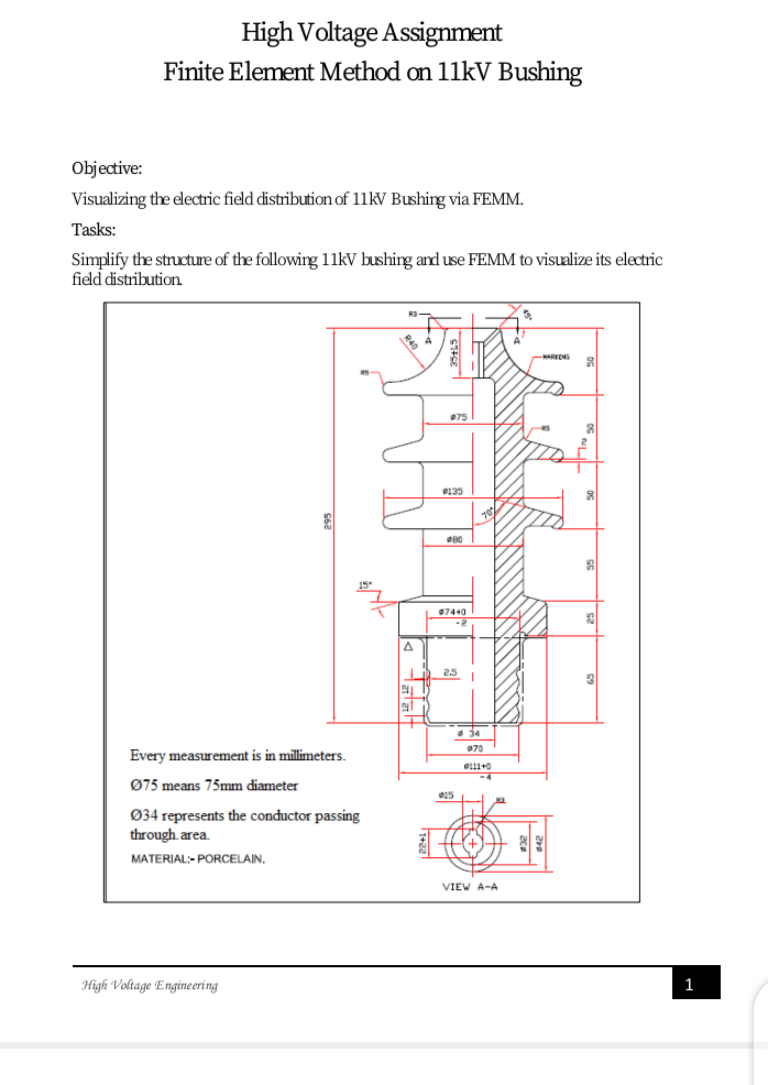 Solved High Voltage Assignment Finite Element Method on 11kV | Chegg.com