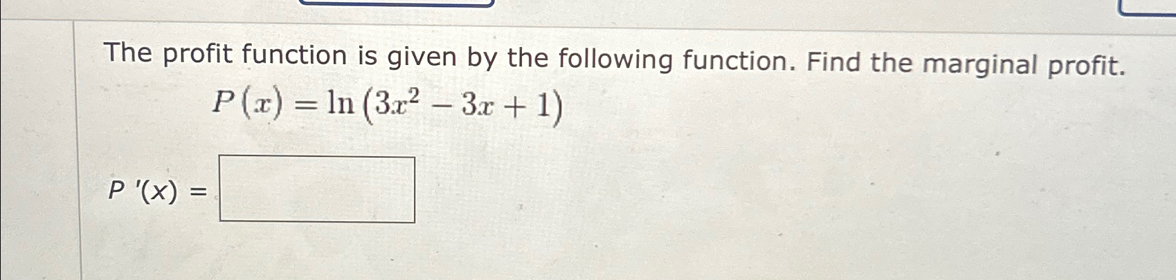 Solved The profit function is given by the following | Chegg.com