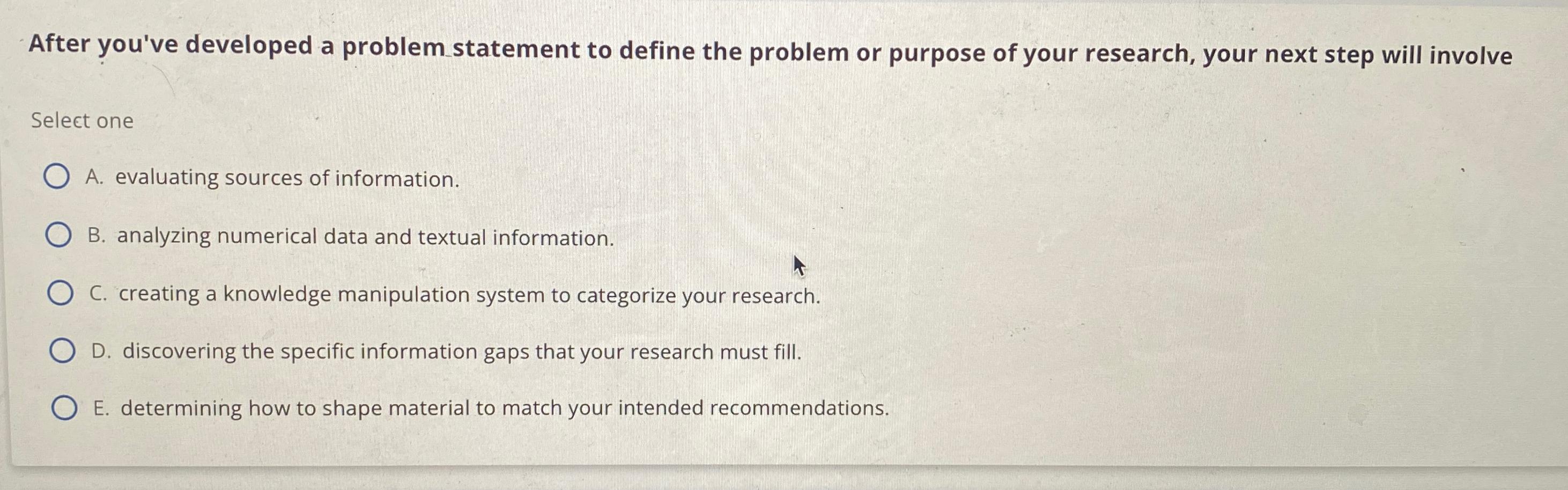 After you've developed a problem statement to define | Chegg.com