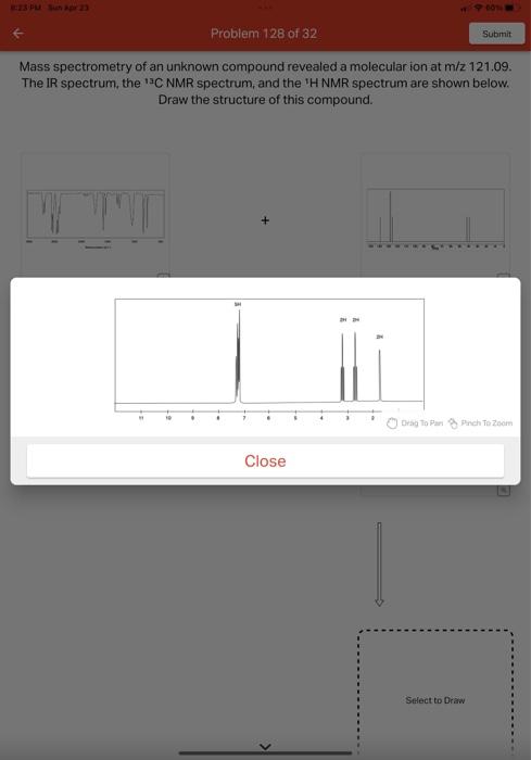 Solved Mass Spectrometry Of An Unknown Compound Revealed A