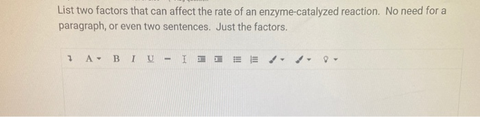 Solved List two factors that can affect the rate of an | Chegg.com