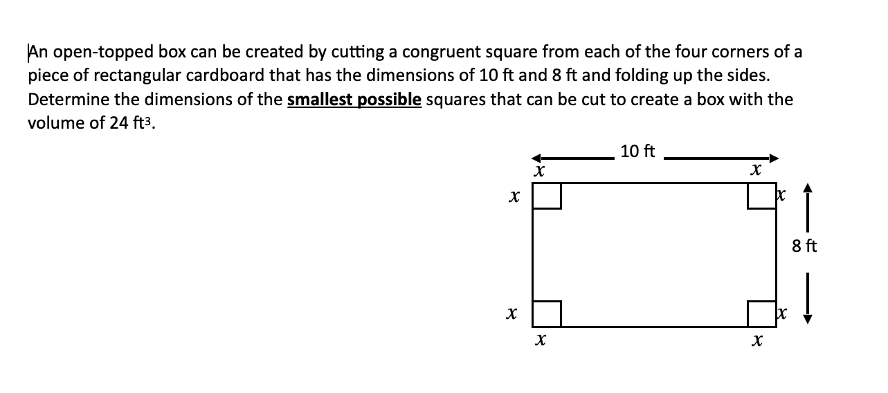 Solved An open-topped box can be created by cutting a | Chegg.com