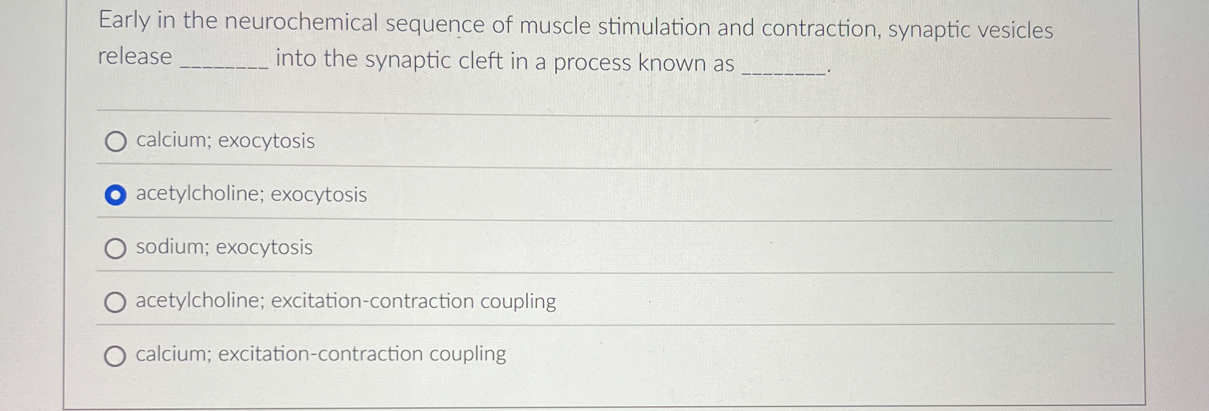 Solved Early in the neurochemical sequence of muscle