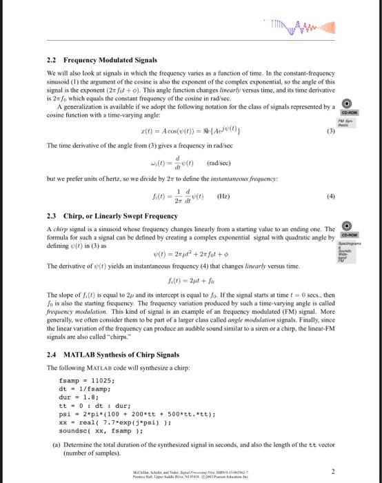 Signal Processing First Lab 03 AM and FM Sinusoidal