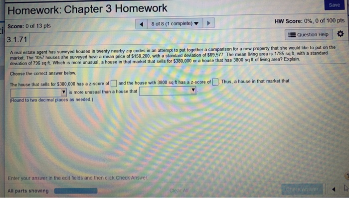 Solved Save Homework: Chapter 3 Homework Score: 0 of 13 pts | Chegg.com