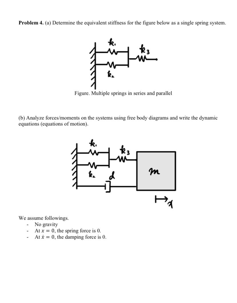 Solved Problem 4. (a) ﻿Determine the equivalent stiffness | Chegg.com