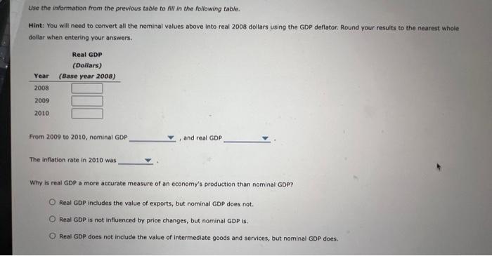 Solved 6. Real versus nominal values and correcting for | Chegg.com
