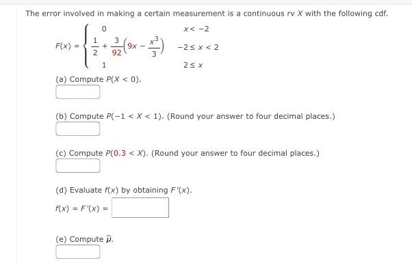 Solved The error involved in making a certain measurement is | Chegg.com