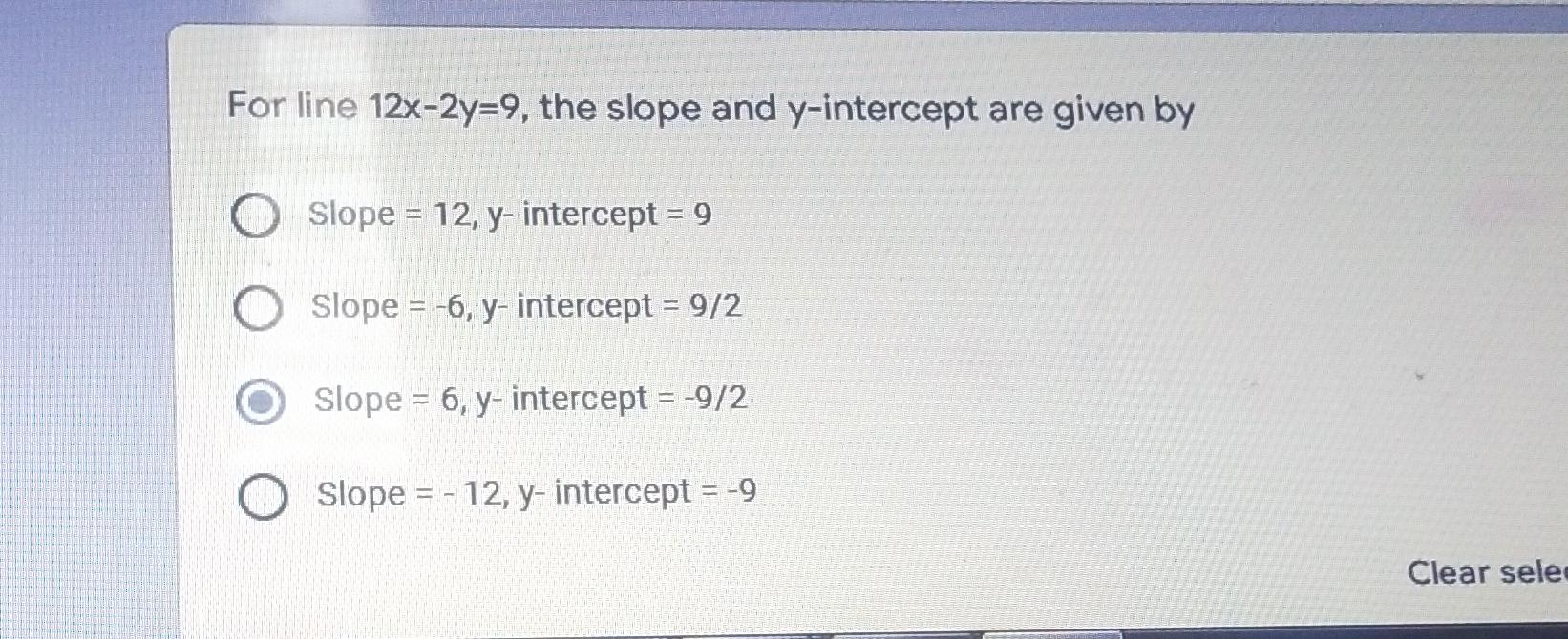 y 9 2x 4 slope