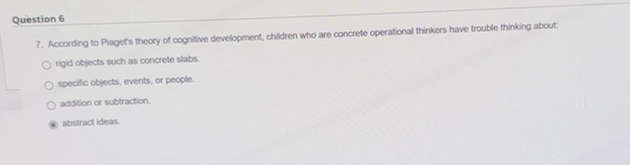 Solved Question 67. According to Piaget s theory of Chegg