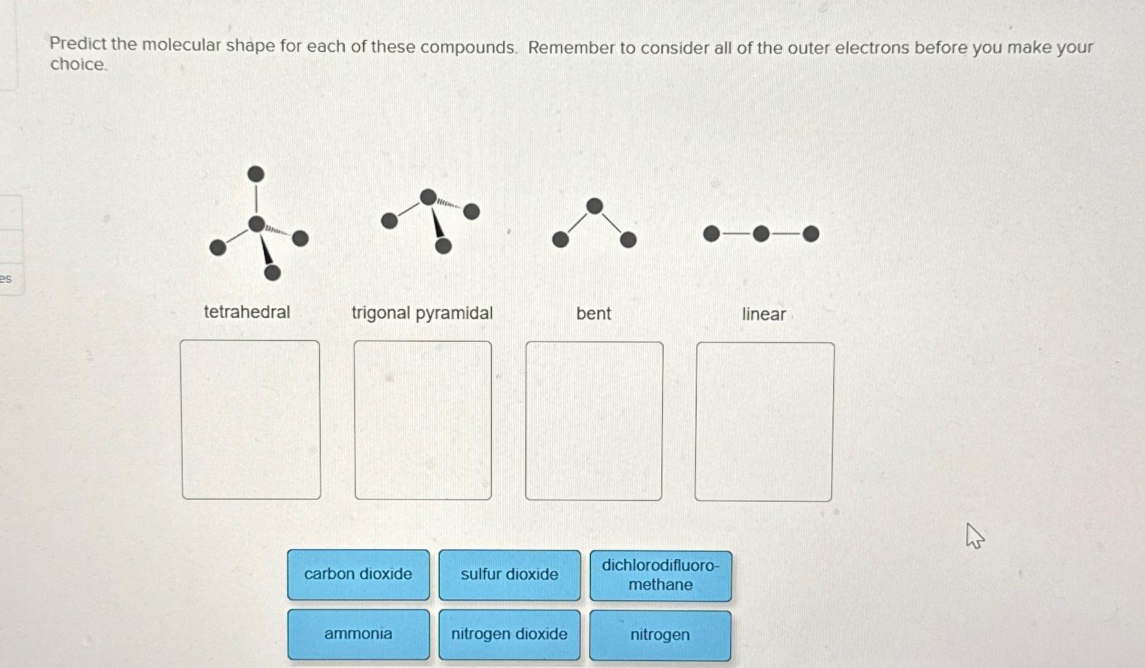 Solved Predict the molecular shape for each of these | Chegg.com