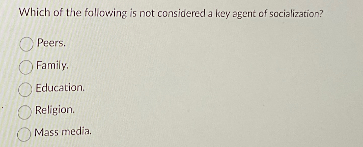 Solved Which of the following is not considered a key agent | Chegg.com