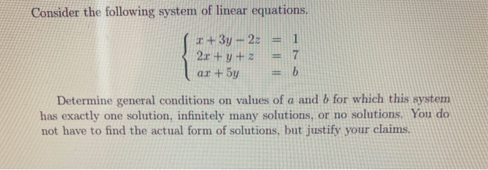 Solved Consider the following system of linear equations. 2 | Chegg.com