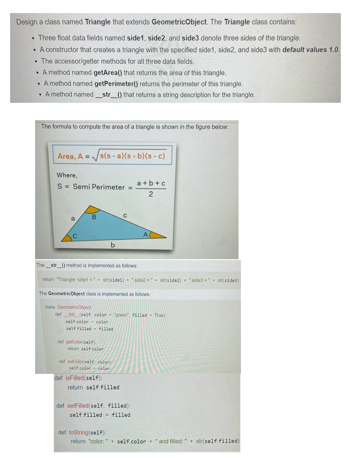 Solved Design A Class Named Triangle That Extends 7186