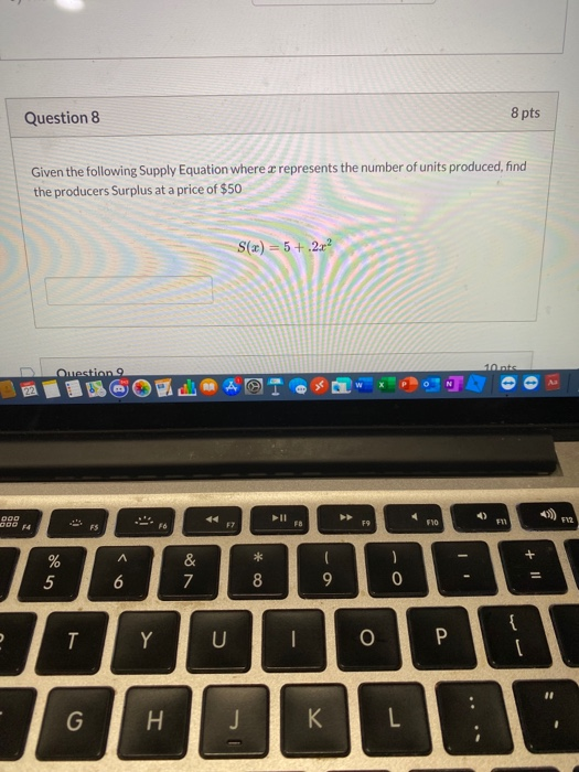 Solved Question 8 8 pts Given the following Supply Equation | Chegg.com