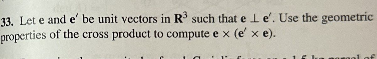 Let e ﻿and e' ﻿be unit vectors in R3 ﻿such that |)e'. | Chegg.com