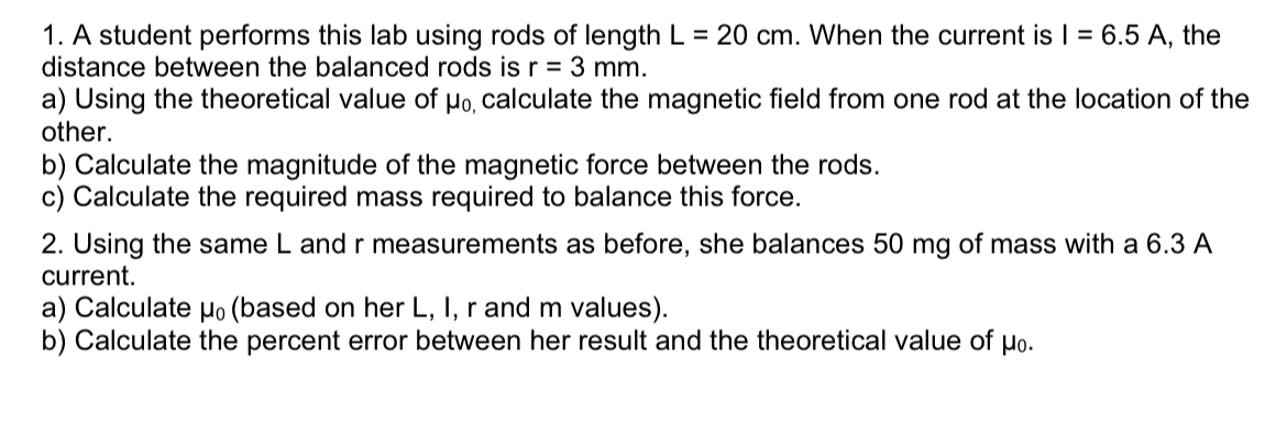 Solved A student performs this lab using rods of length | Chegg.com