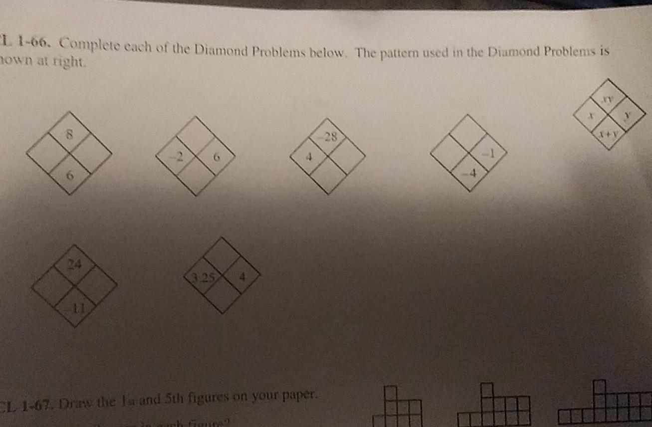Solved 11-66. Complete each of the Diamond Problems below. | Chegg.com